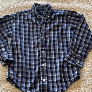 Ralph Lauren Navy and White Plaid Shirt